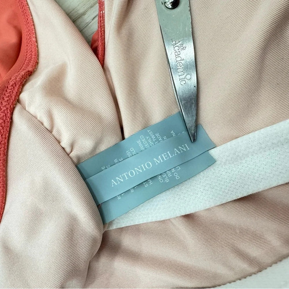 Antonio Melani ruffle plunge deep v one piece swimsuit cactus flower Sz XL - Picture 4 of 5